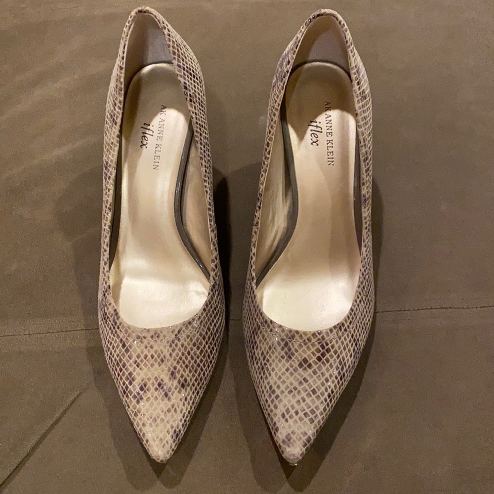 Anne Klein Iflex Python-Embossed Leather Pumps - image 1